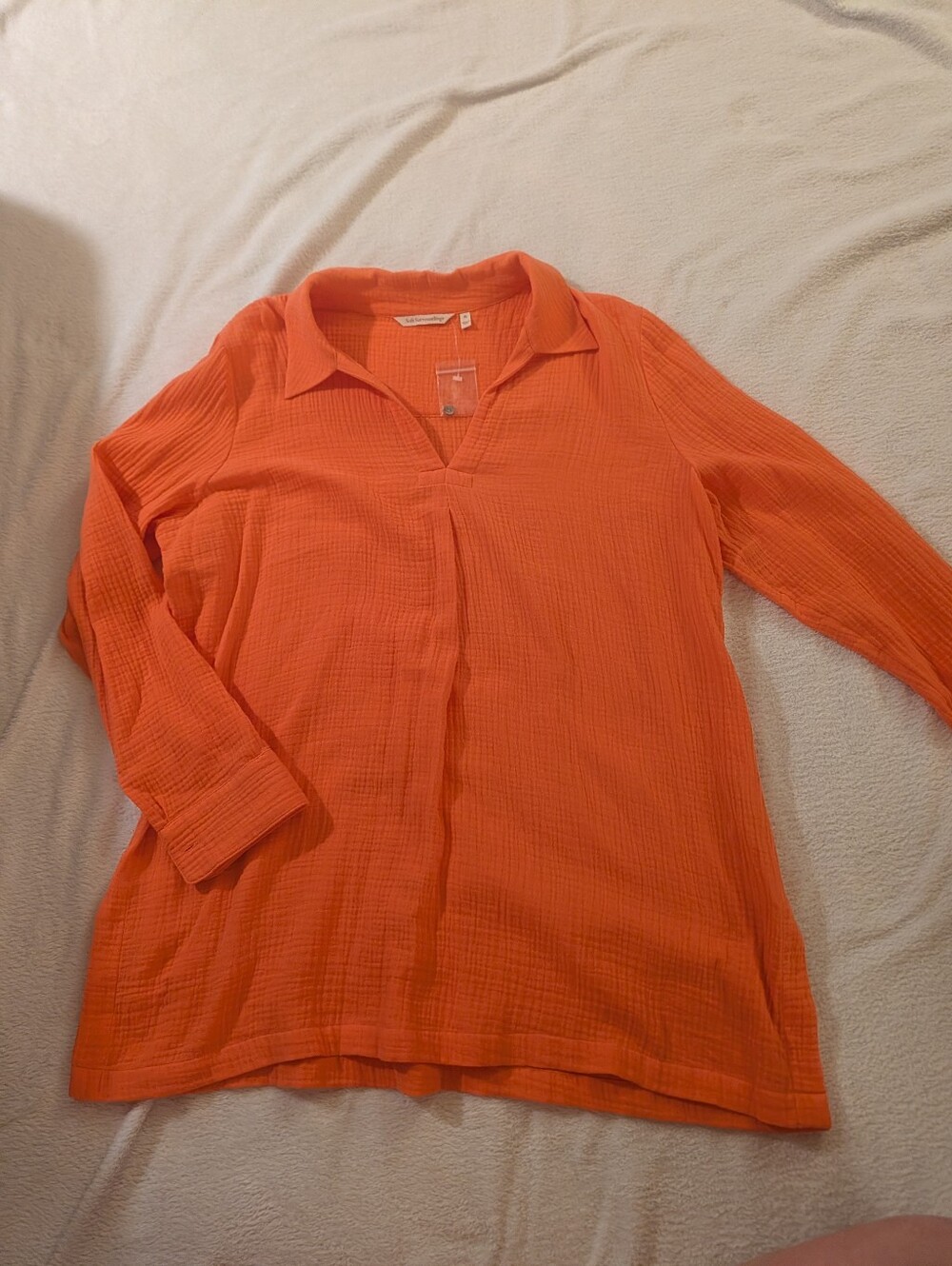 Soft Surroundings Orange V-Neck Collared Tunic